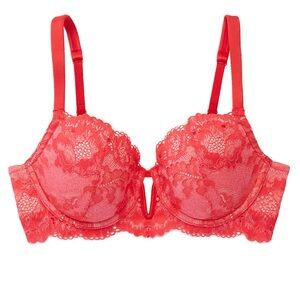 Parisian Intimates pink lace padded underwire bra Size 38DD